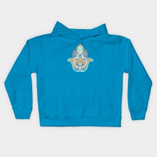 Hamsa Hand - Aquamarine(March) Kids Hoodie